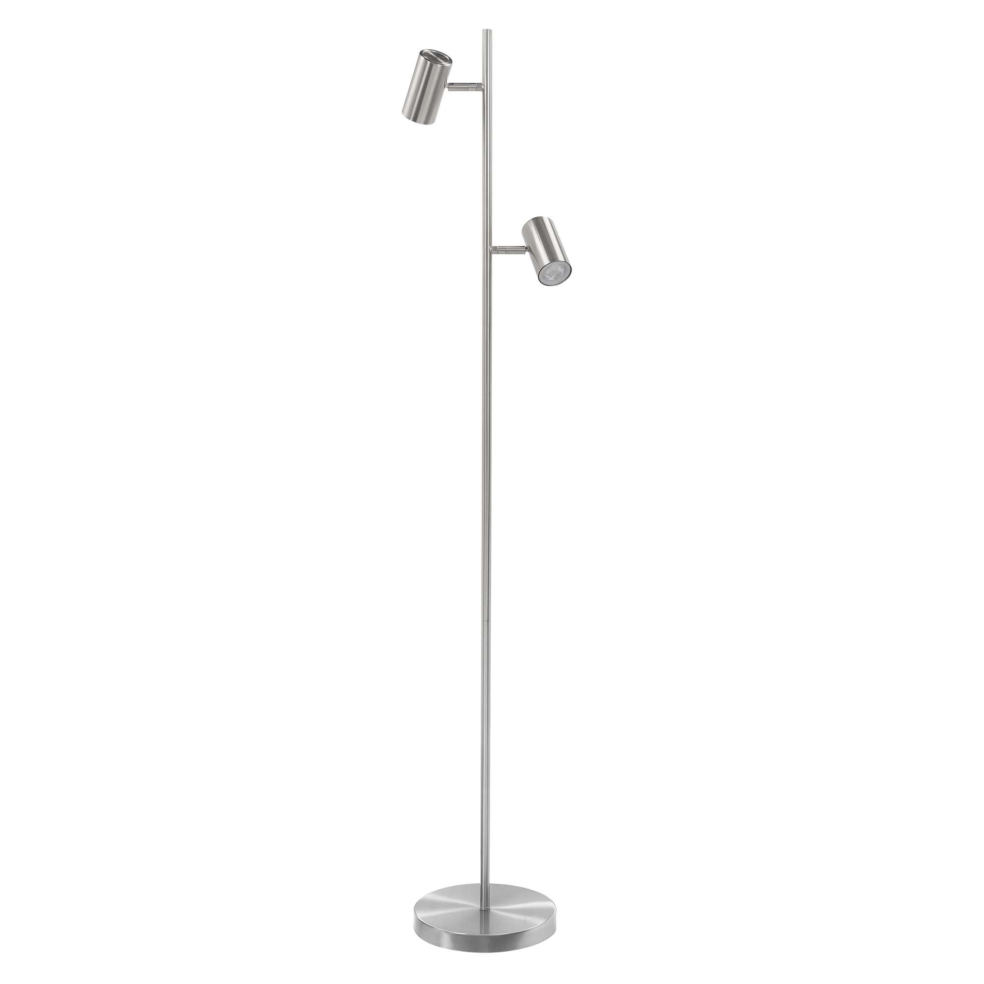 Vloerlamp nikkel Burgos 2 lichts